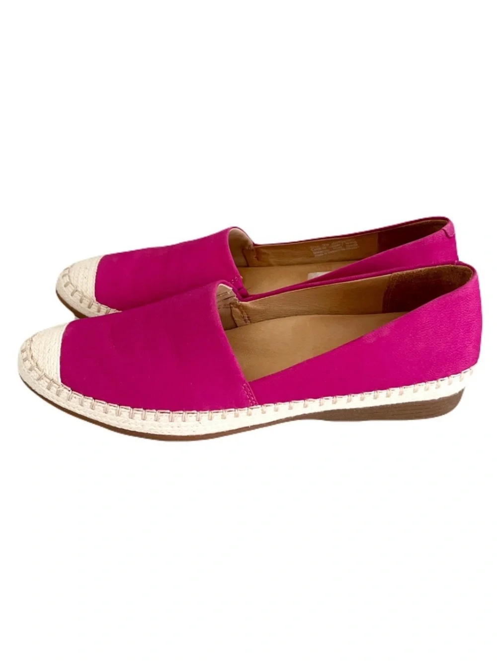 Dansko Raspberry Fuchsia Pink Nubuck Leather ‘Lesley’ Espadrille Flats, Size 39